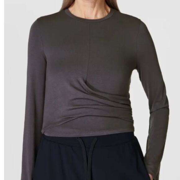 Sweaty Betty Front Wrap T-Shirt Small, URBAN GREY - Picture 3 of 4